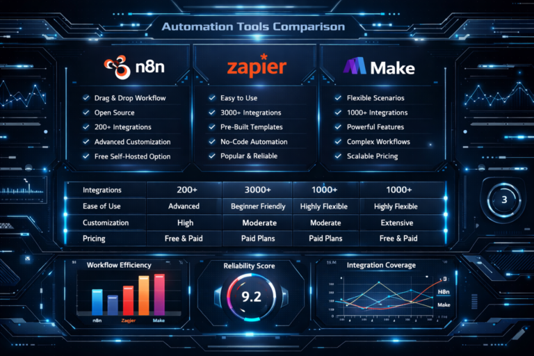 n8n vs Zapier vs Make: Qual Ferramenta de Automação Escolher em 2026?